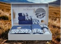 Подарочный набор полотенец La Maison с парфюмом - Esme Mavi (Turkey), 3 штуки